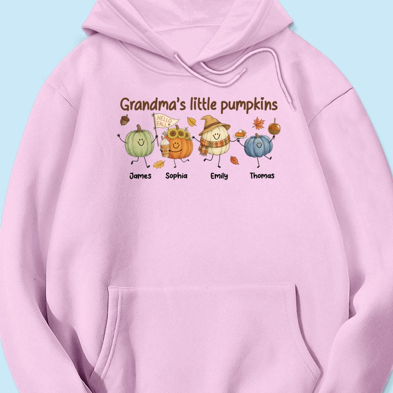 Grandma's Little Pumpkins Cute Characters - Personalized Shirt - Fall Season Shirt For Grandma, Mom