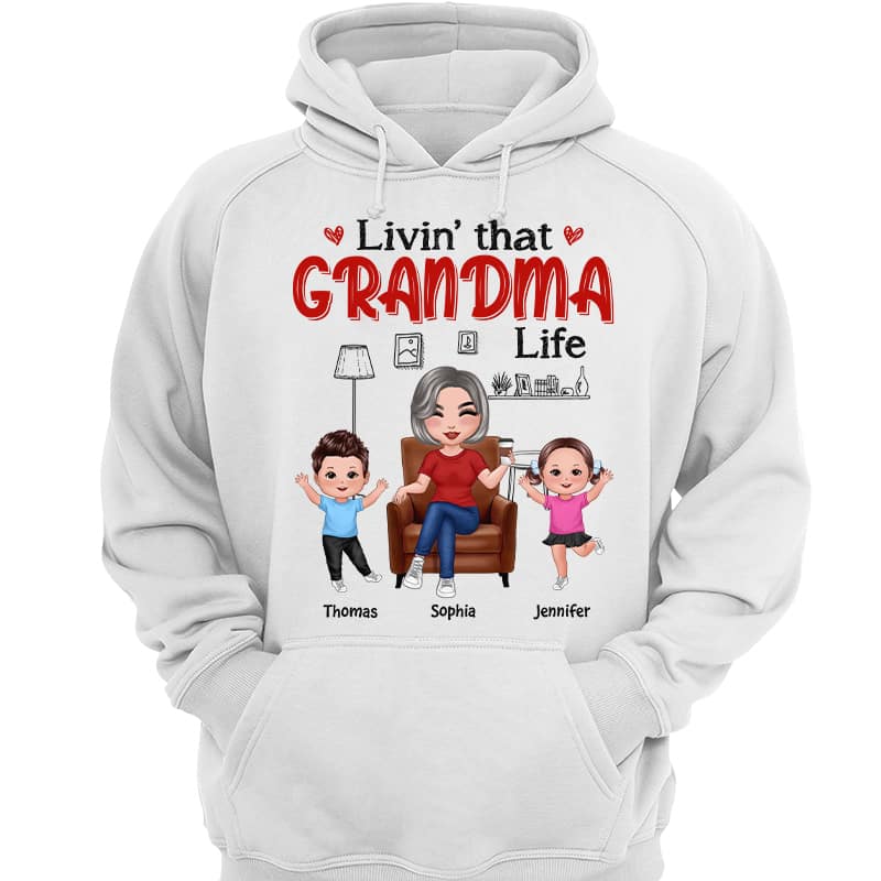 Outline Background In House Livin‘ That Grandma Life Personalized Shirt