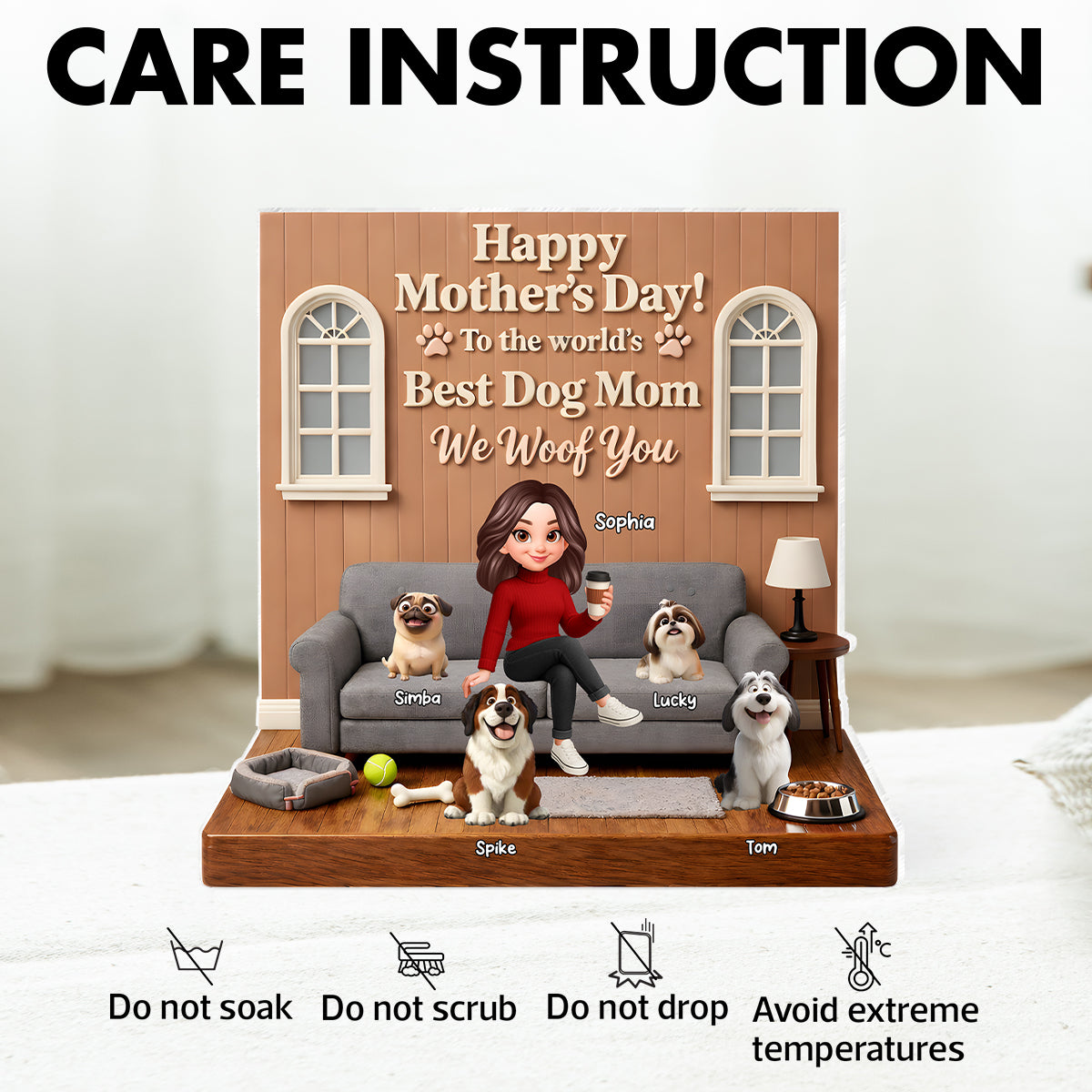 Best Dog Mom We Woof You - Personalized Acrylic Block Plaque - Gift For Dog Lovers, Dog Mom