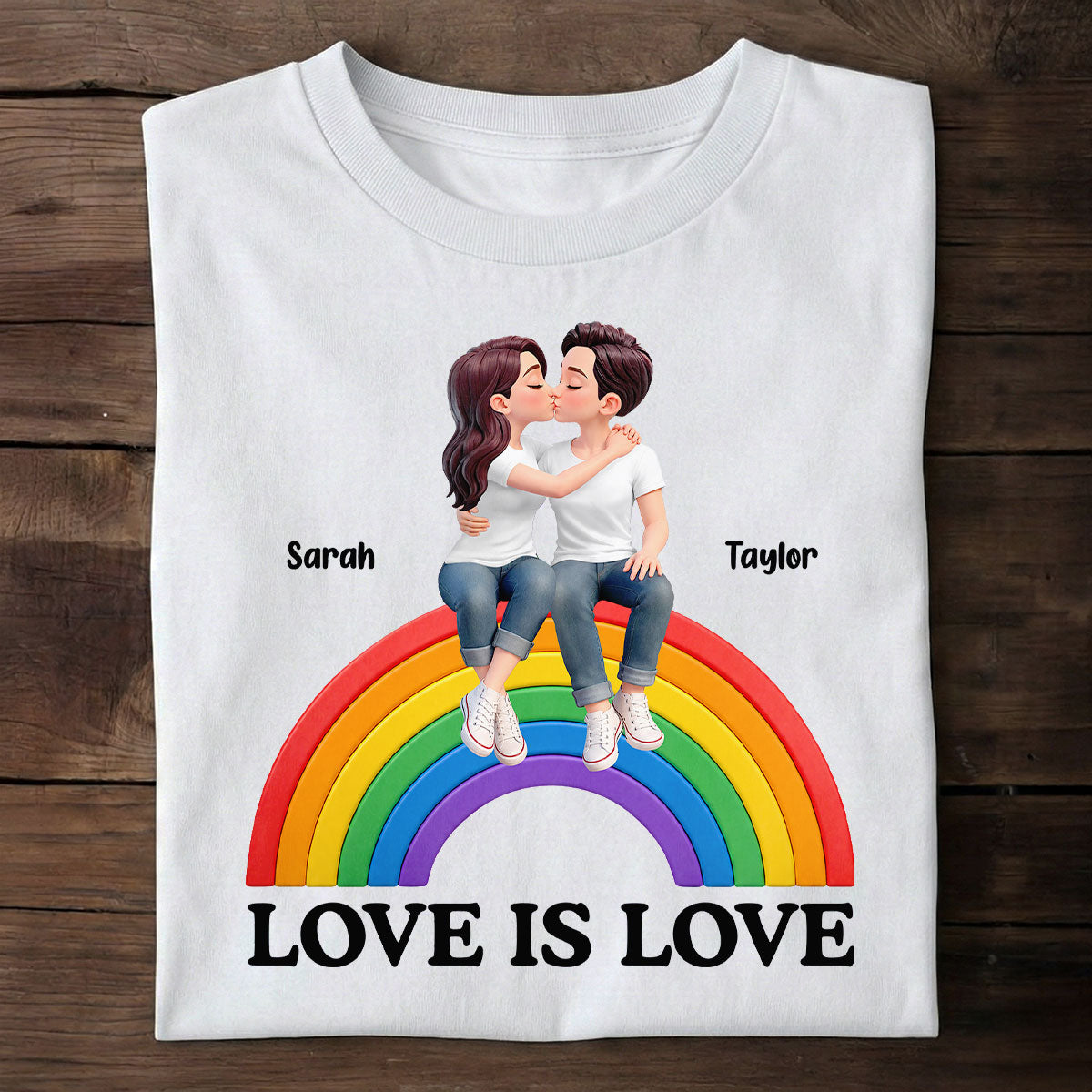 LGBT+ Couple Love Is Love - Personalized Shirt - Matching Shirts For Couple, Happy Pride Month