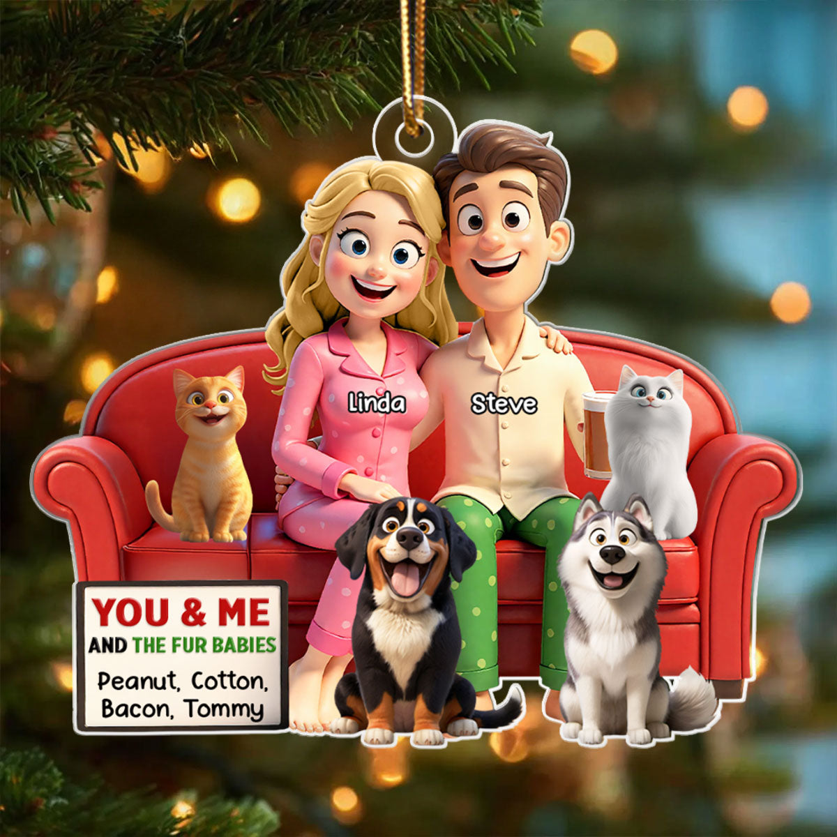 Cartoon Couple You & Me We Got This - Personalized Acrylic Ornament - Christmas Gift for him, Gift for her