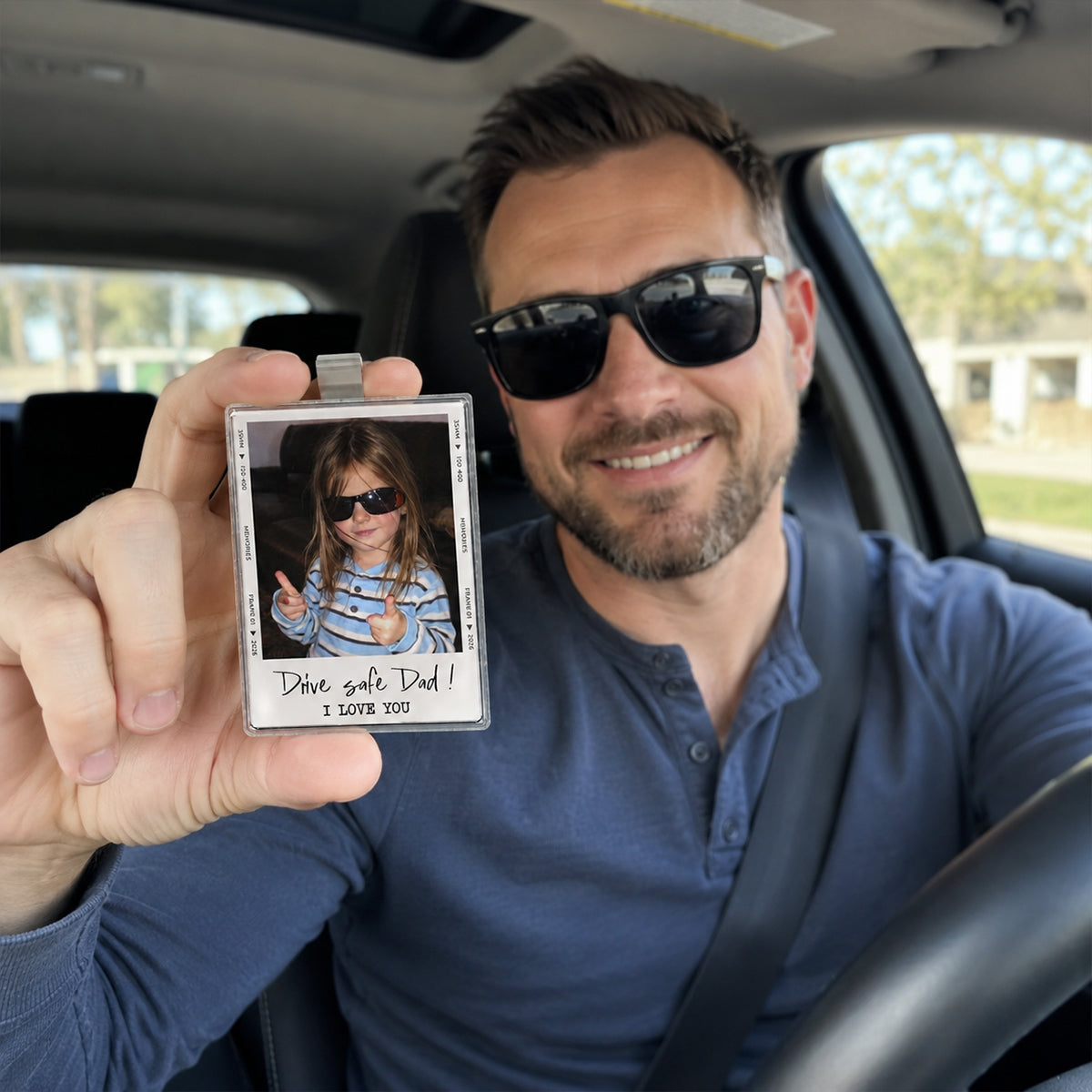 Father's Day Photo - Personalized Car Visor Clip - Gift for Dad, Husband
