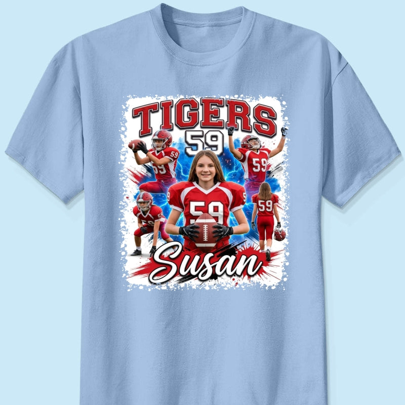 Custom Football Basketball Baseball Player - Personalized Shirt - Football Mom Dad Tee, Trendy Sport Shirt, Senior Gift
