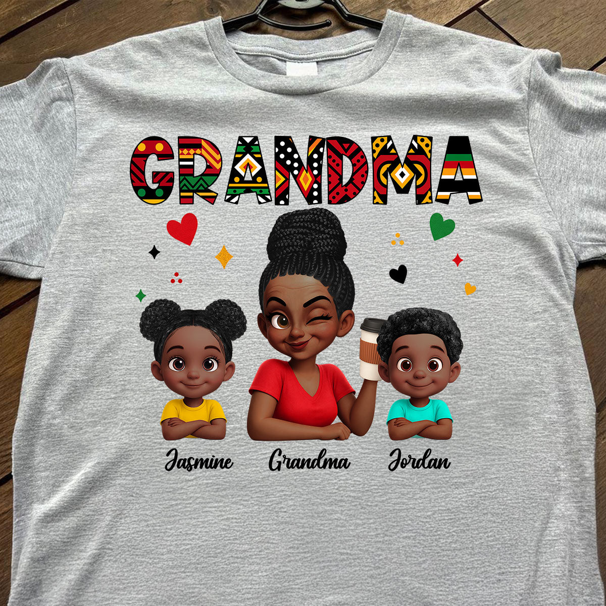 Tribal Pattern Grandma Grandkids Love - Personalized Shirt - Gift For Grandma