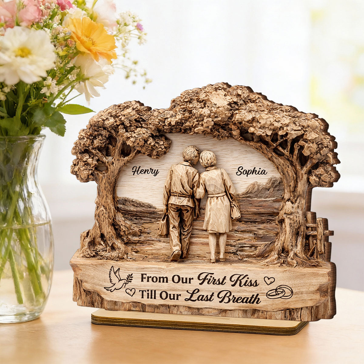 Our Forever Journey - Personalized 2-Layered Wooden Plaque - Anniversary, Valentine's Day Gift, Gift For Him, Gift For Her