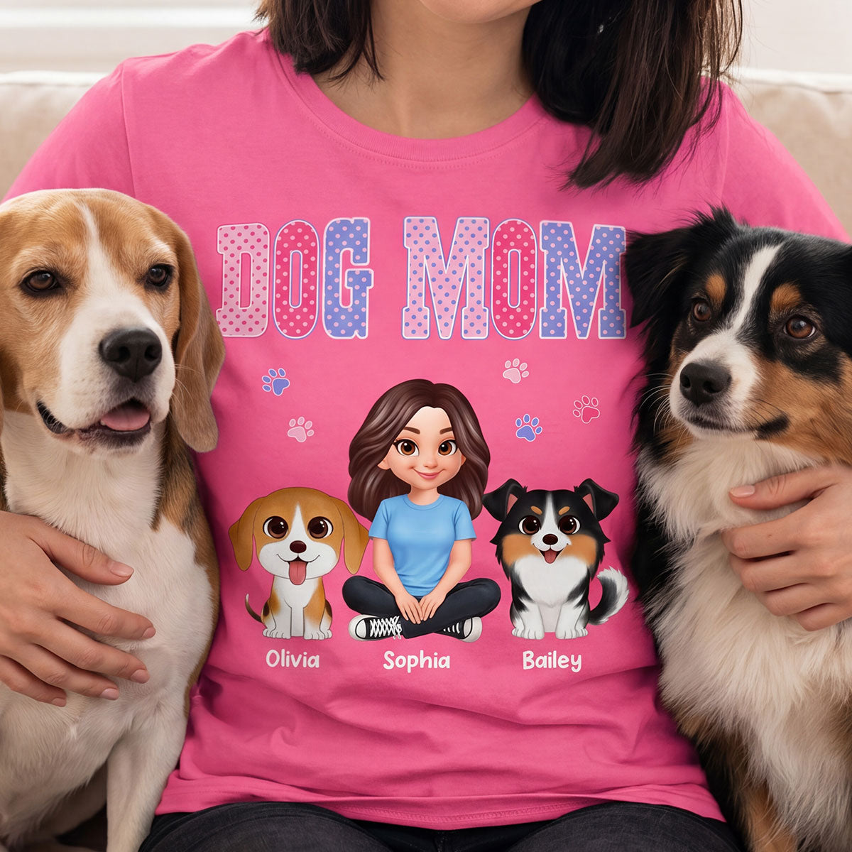 Trending Polka Dot Pattern Spring Summer Vibe Dog Mom - Personalized Shirt - Mother's Day Gift For Dog Mom