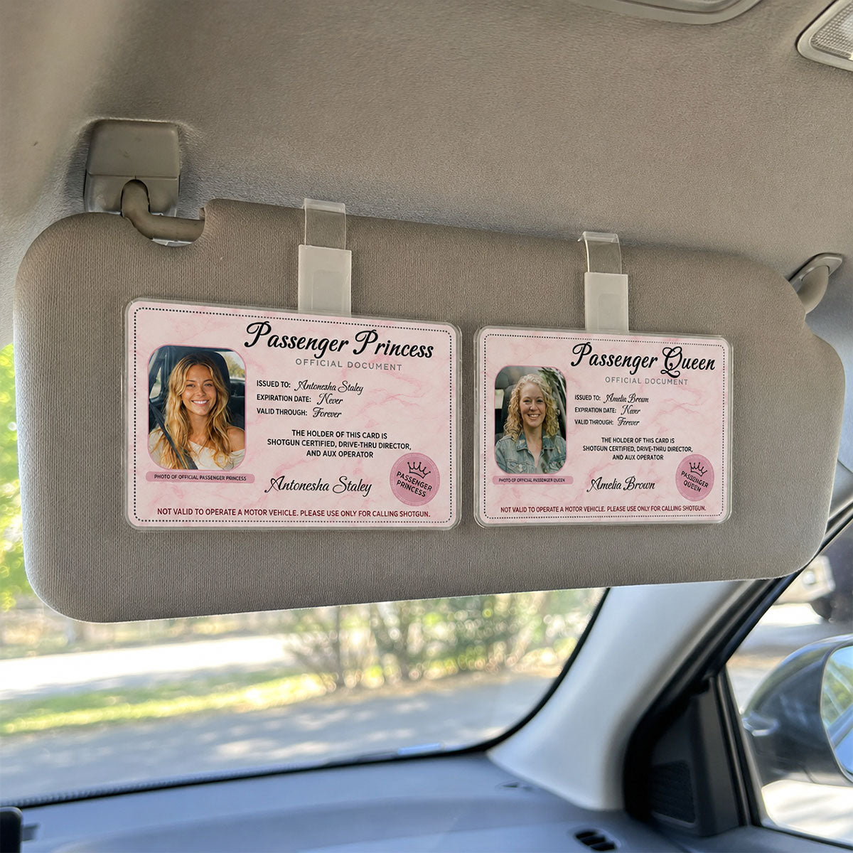 Passenger Princess Custom Photo - Personalized Car Visor - Car Accessories Owner Gift for Couple, Boyfriend, Girlfriend, Husband, Wife