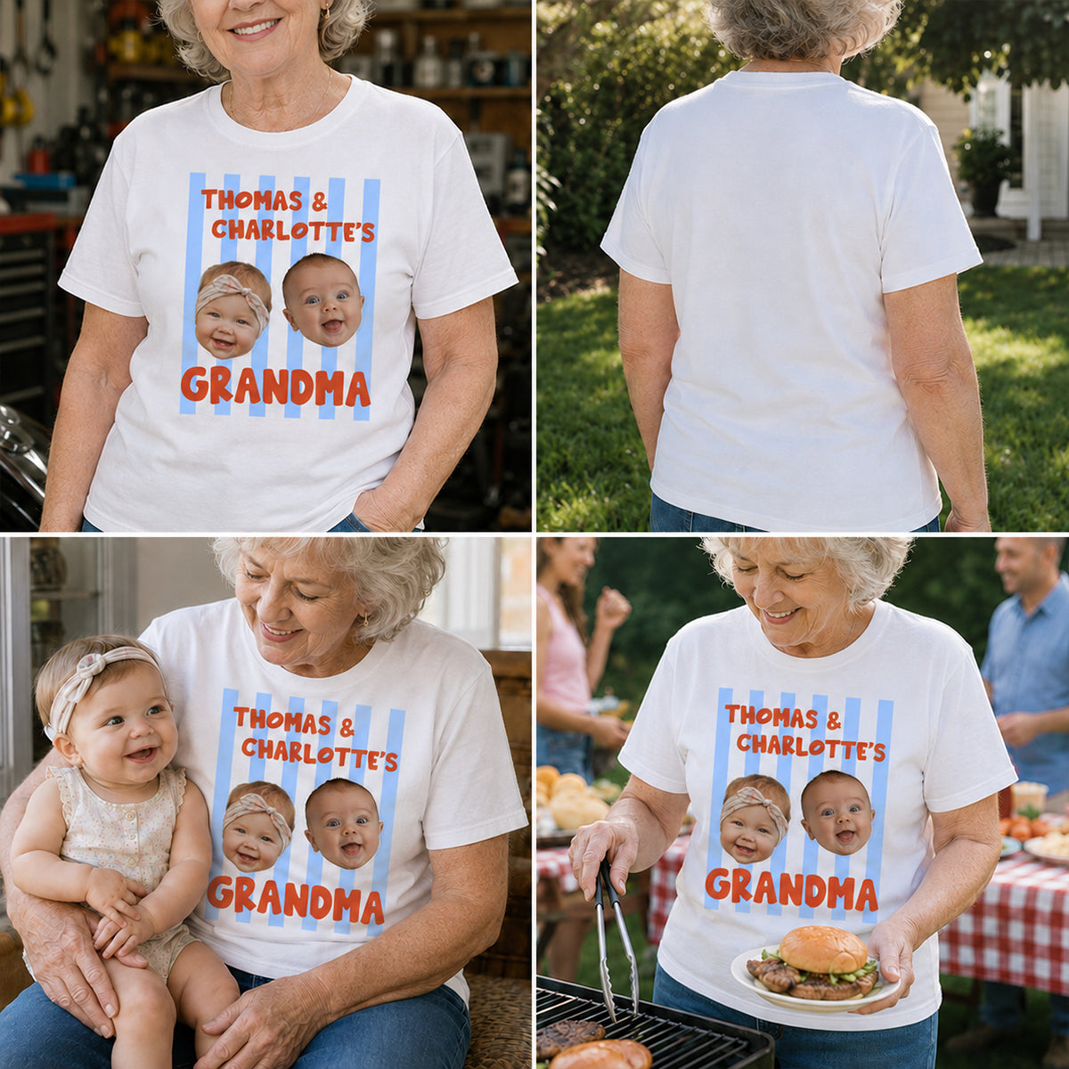 Baby Custom Photo Face Grandpa Grandama Dad Mom - Personalized Shirt
