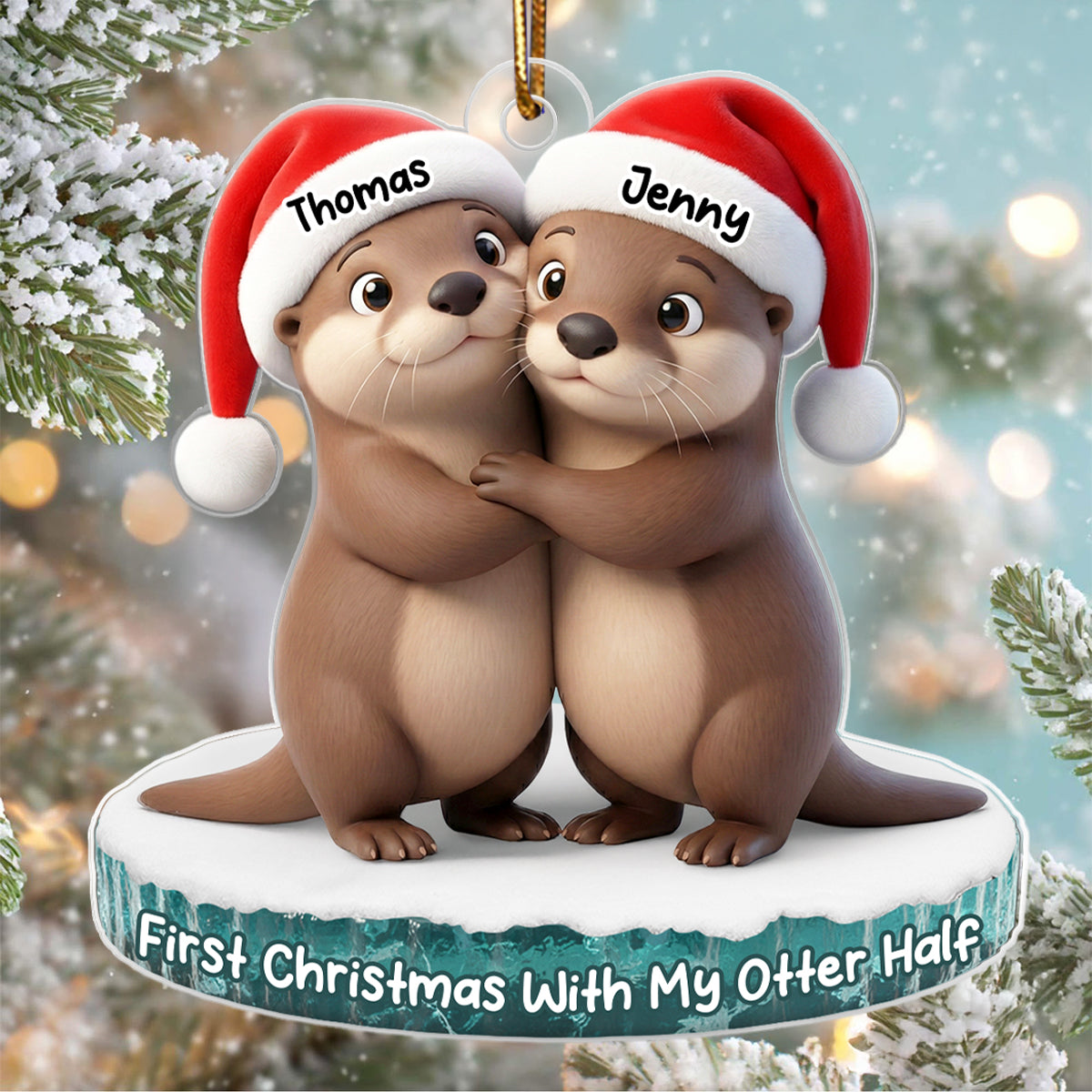 Married My Otter Half - Personalized Acrylic Ornament - Unique Christmas Gift For Him, For Her, For Couple