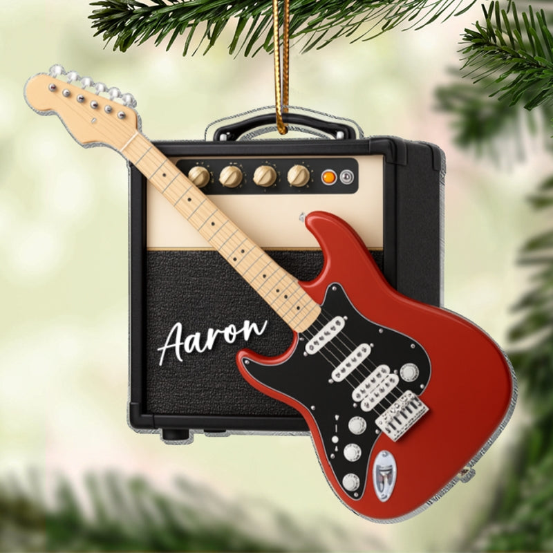 Strumming Story in Every Chord – Personalized Acrylic Ornament – Special Christmas Gift for Guitar Players