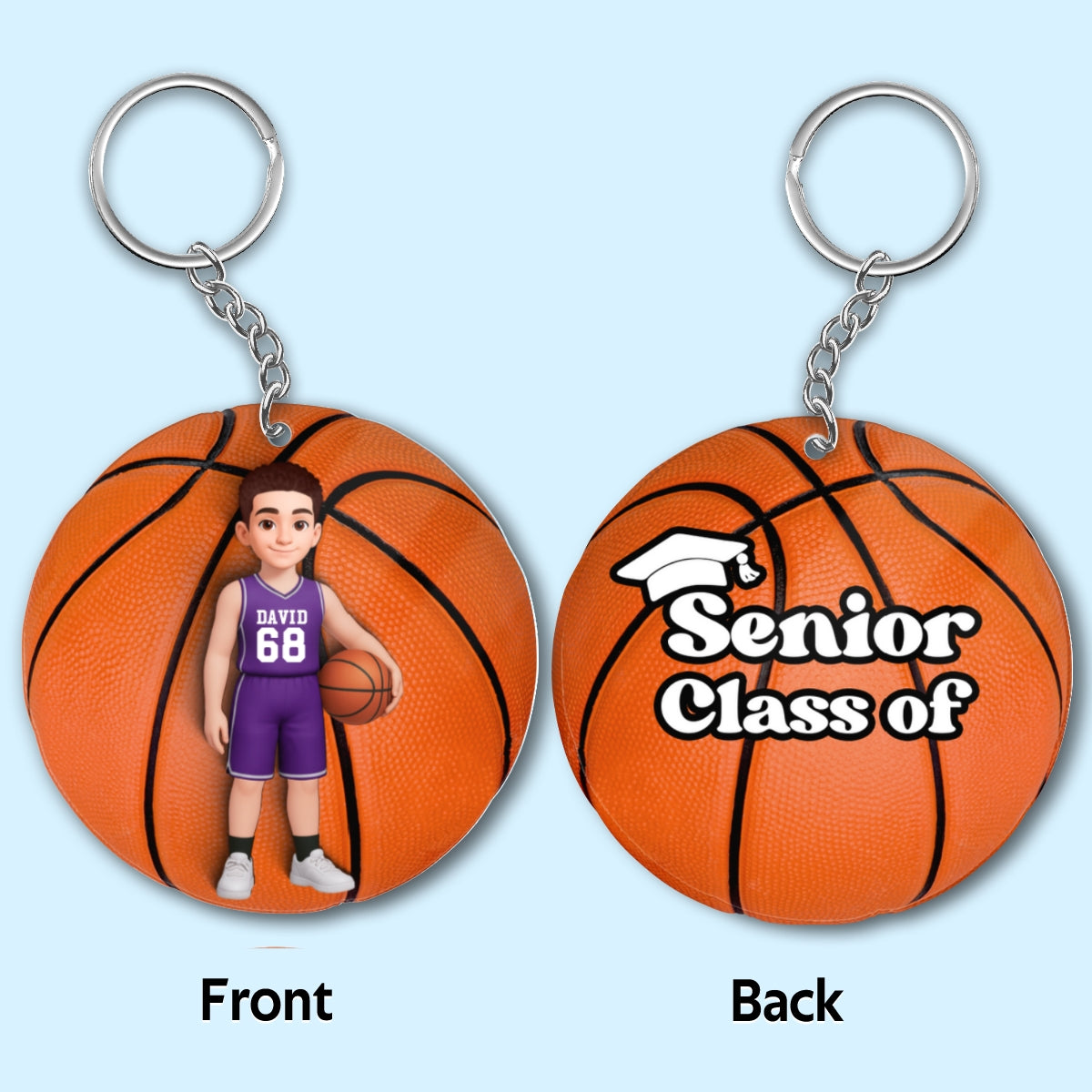 Basketball Senior Keepsake - Personalized Acrylic Keychain - Graduation Gift For Daughter, Son Graduates, Class of 2026
