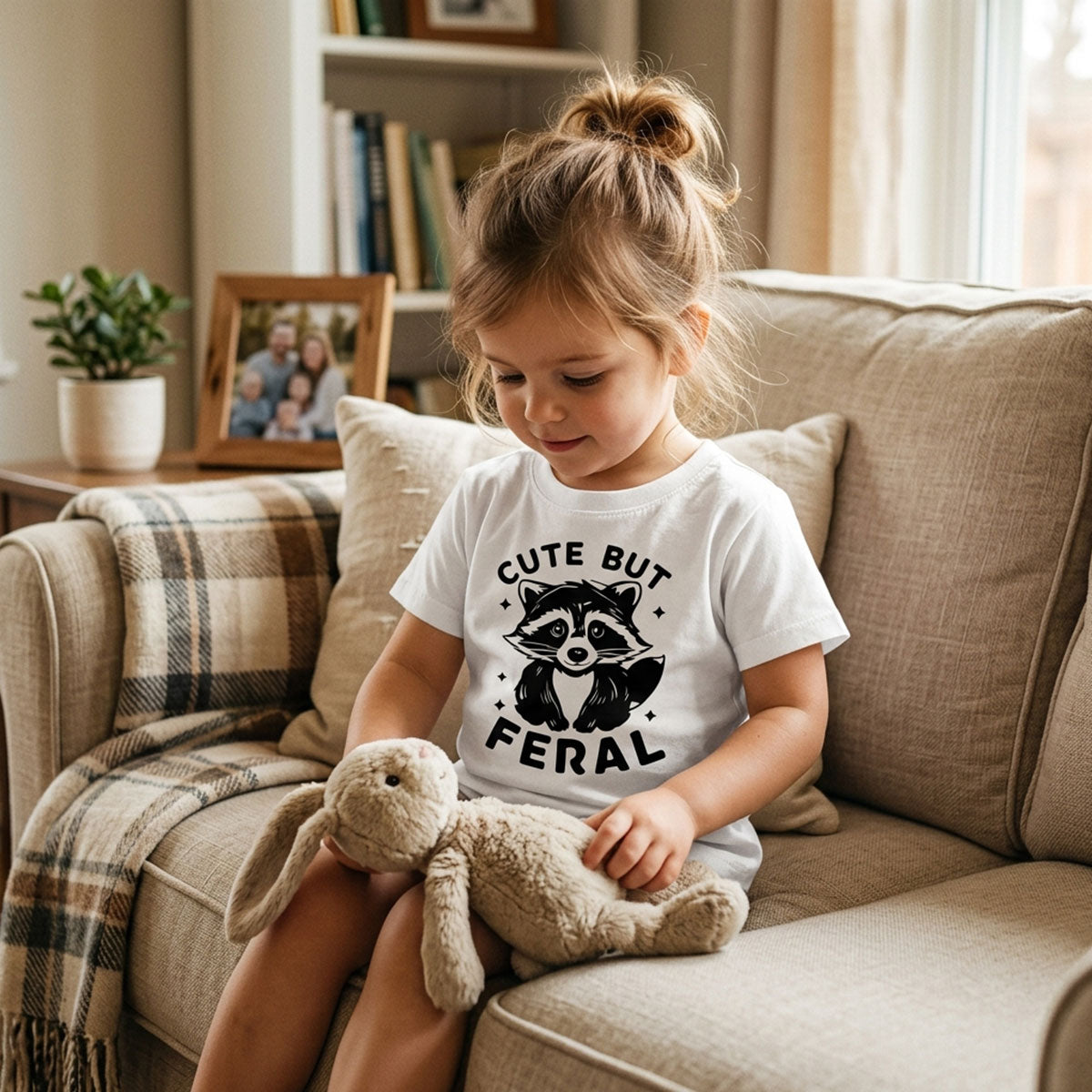 Cute But Feral Raccoon Funny Shirt For Kid