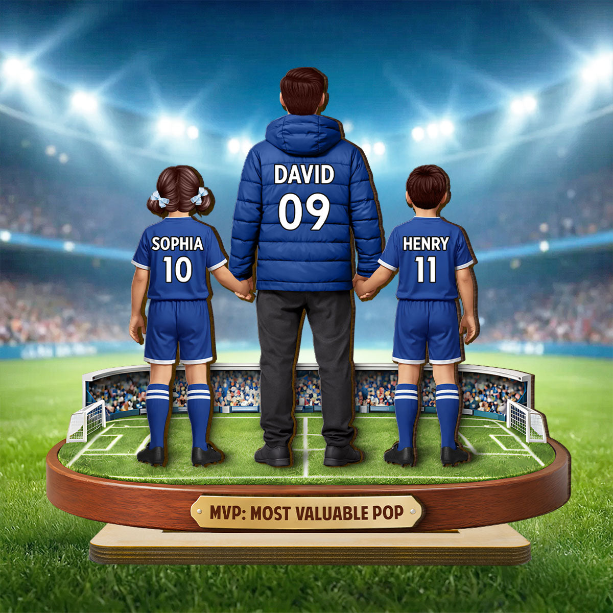 MVP Most Valuable Pop Soccer Dad - Personalized 2-Layered Wooden Plaque - Gift For Soccer Dad, Gift For Husband