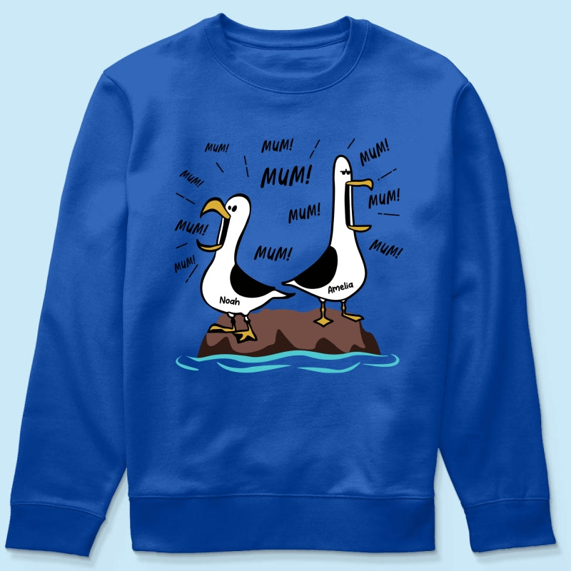 Seagull Mum Mum Mum Custom Name - Personalised Shirt - Funny Mother's Day Gift For Mum