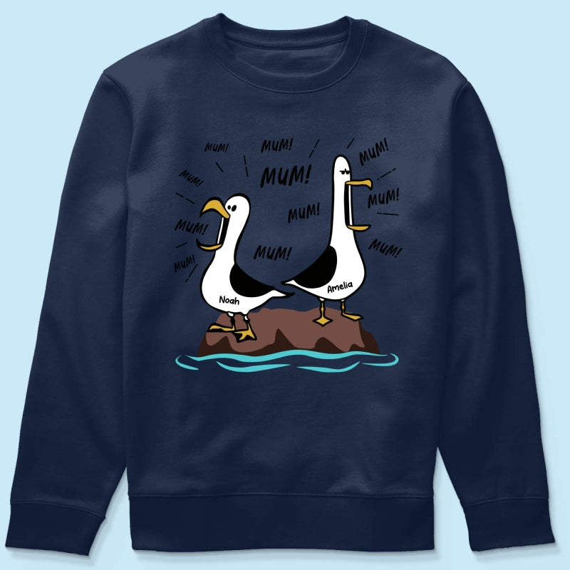Seagull Mum Mum Mum Custom Name - Personalised Shirt - Funny Mother's Day Gift For Mum