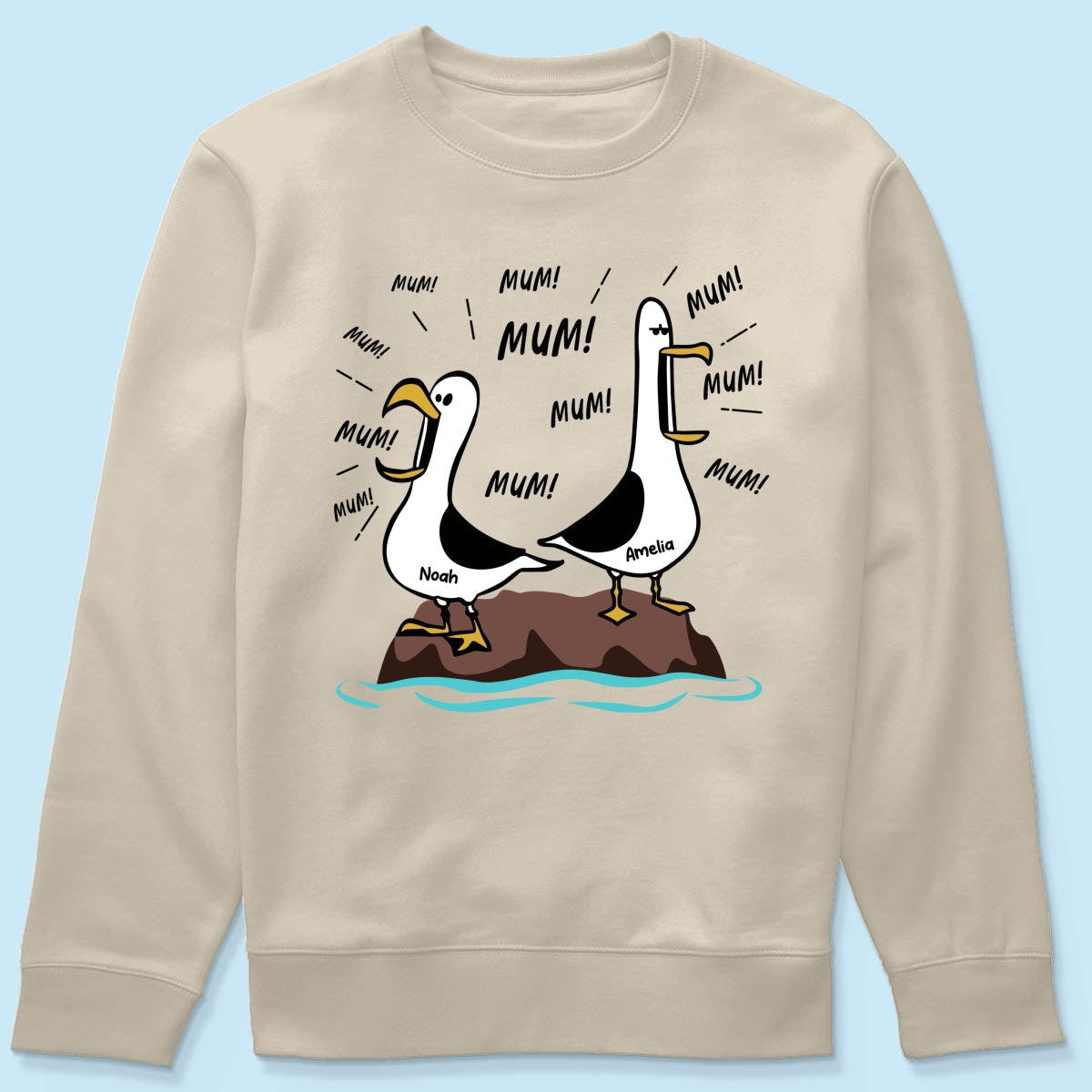 Seagull Mum Mum Mum Custom Name - Personalised Shirt - Funny Mother's Day Gift For Mum