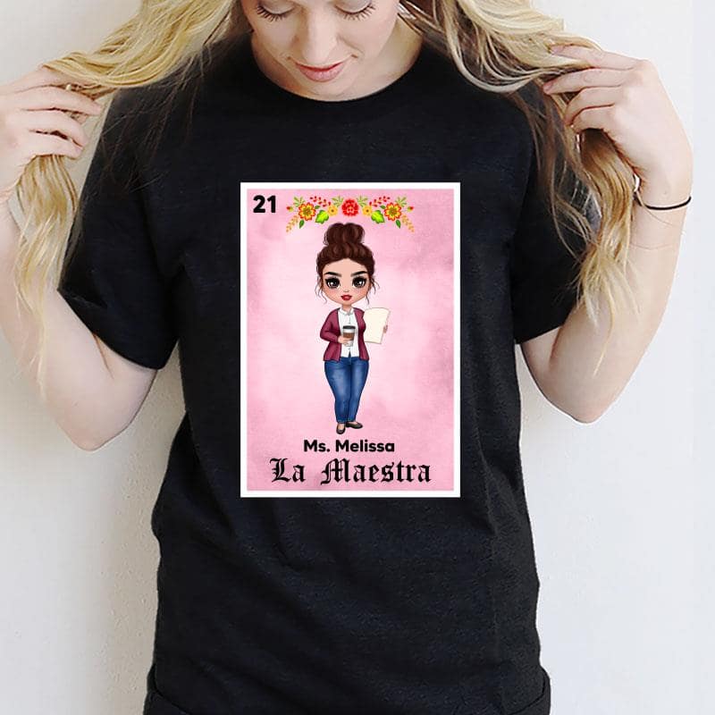 Teacher Maestra Loteria Card Personalized Shirt