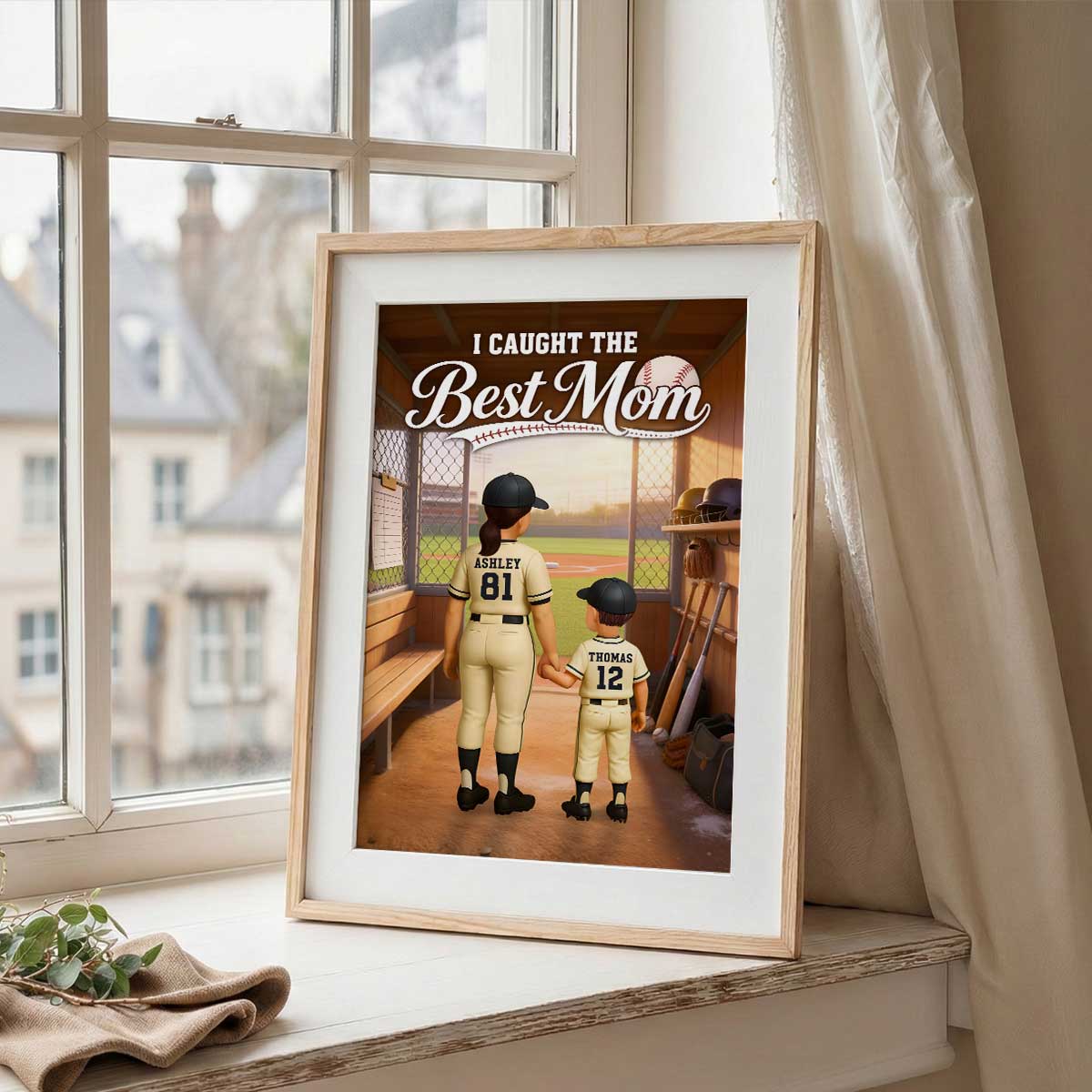 We Caught The Best Mom Baseball Dugout - Personalized Poster - Mother's Day Gift For Baseball Mom