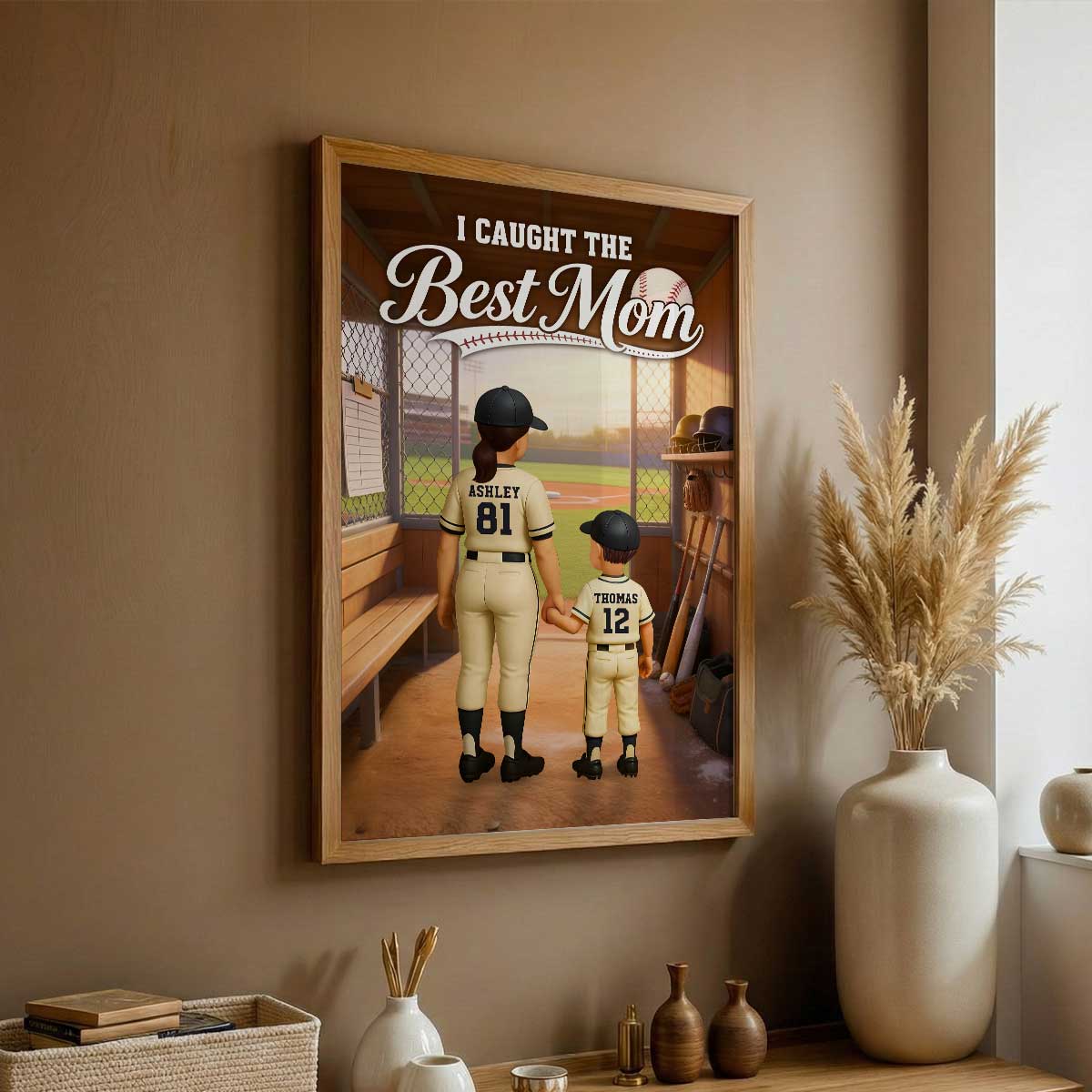 We Caught The Best Mom Baseball Dugout - Personalized Poster - Mother's Day Gift For Baseball Mom