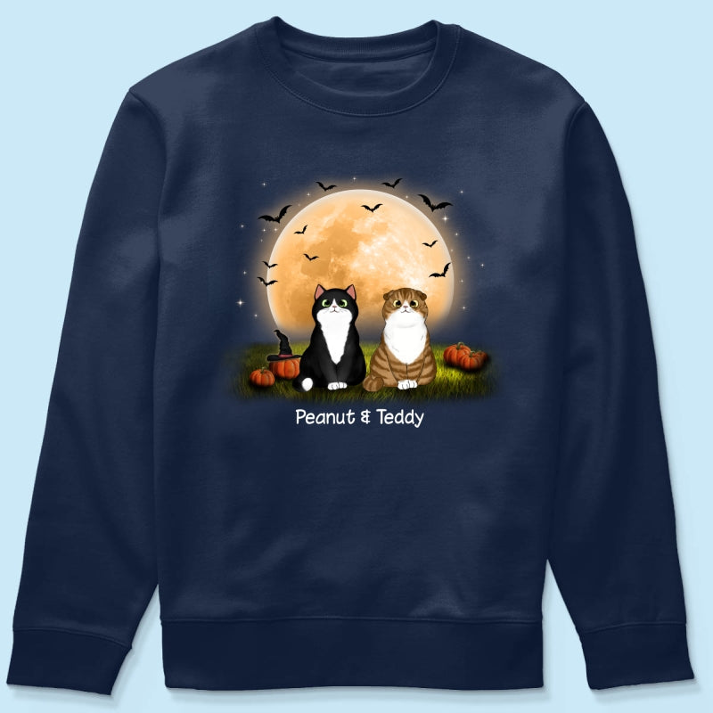 Cats In Moonlight Halloween Personalized Shirt