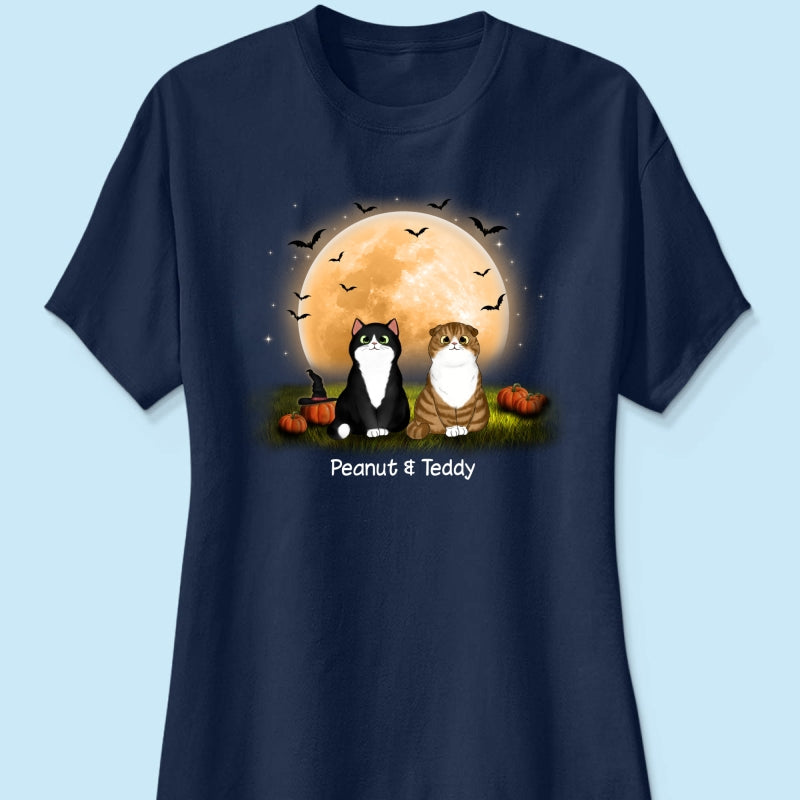 Cats In Moonlight Halloween Personalized Shirt