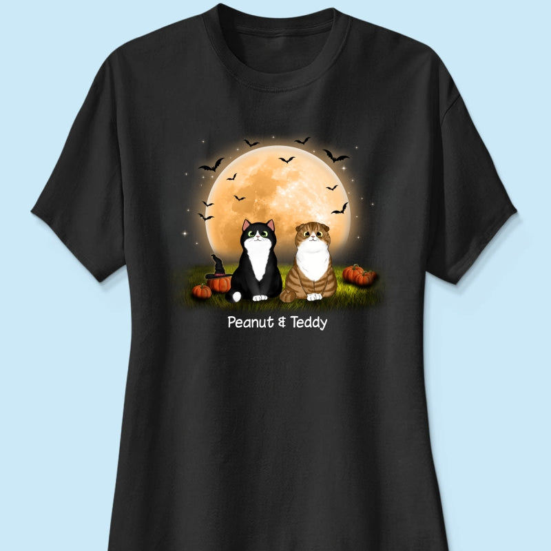 Cats In Moonlight Halloween Personalized Shirt