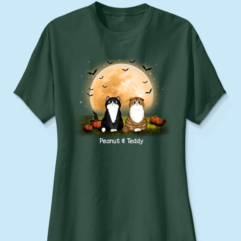 Cats In Moonlight Halloween Personalized Shirt
