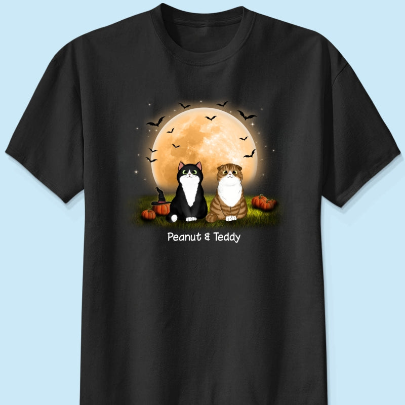 Cats In Moonlight Halloween Personalized Shirt