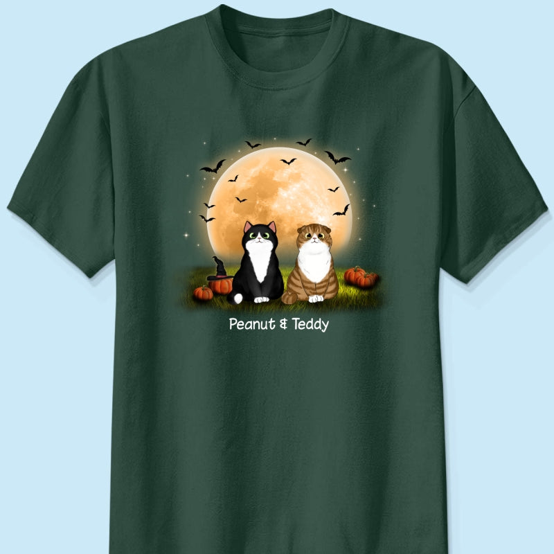 Cats In Moonlight Halloween Personalized Shirt