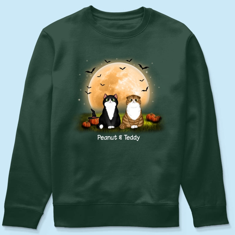 Cats In Moonlight Halloween Personalized Shirt