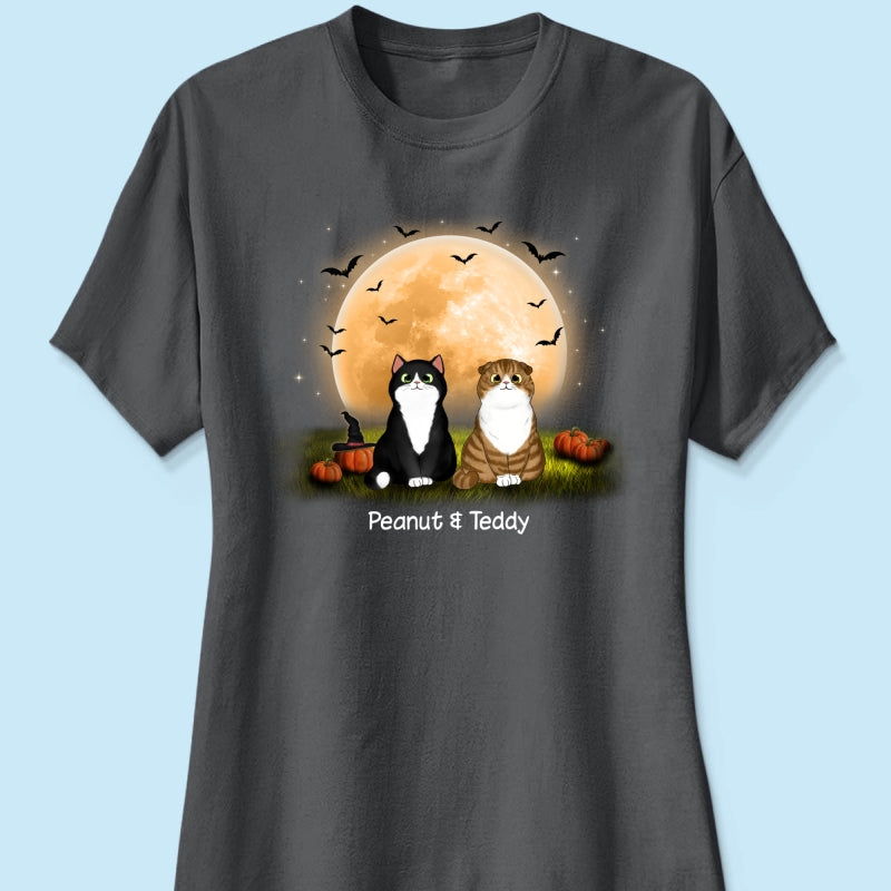 Cats In Moonlight Halloween Personalized Shirt