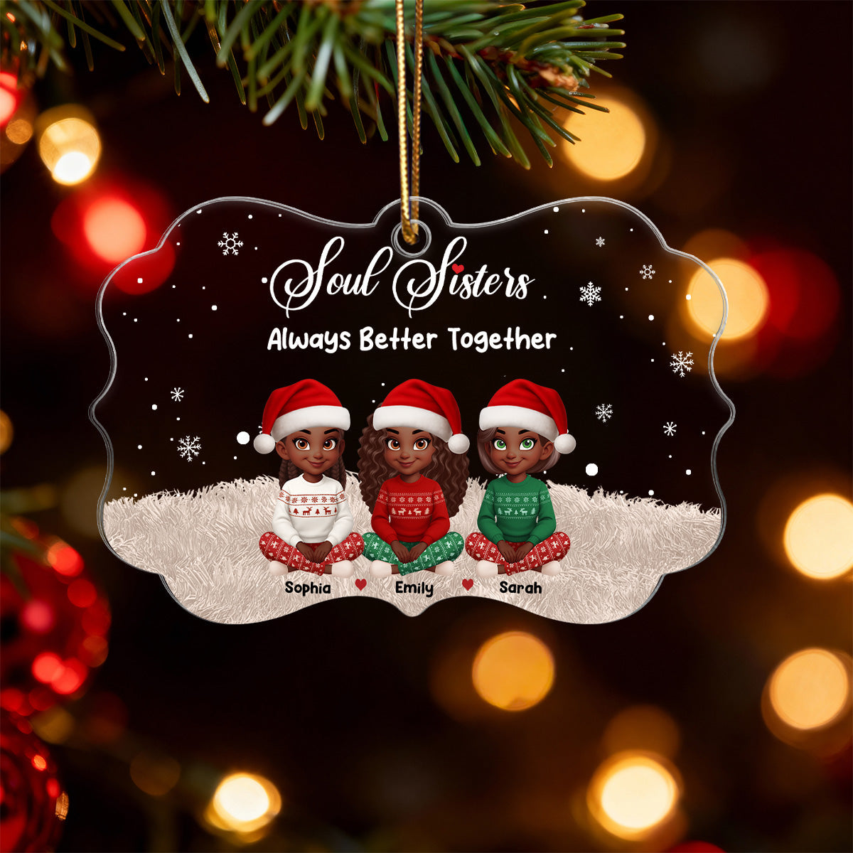 Always Better Together The Girls - Personalized Acrylic Ornament - Christmas Gift For Besties
