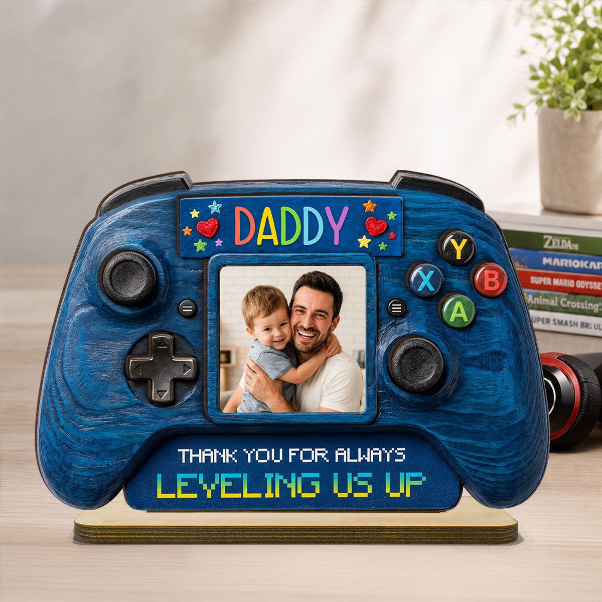 Retro Game Console Dad - Personalized 2-Layered Wooden Plaque - Heartfelt Gift For Dad, Husband