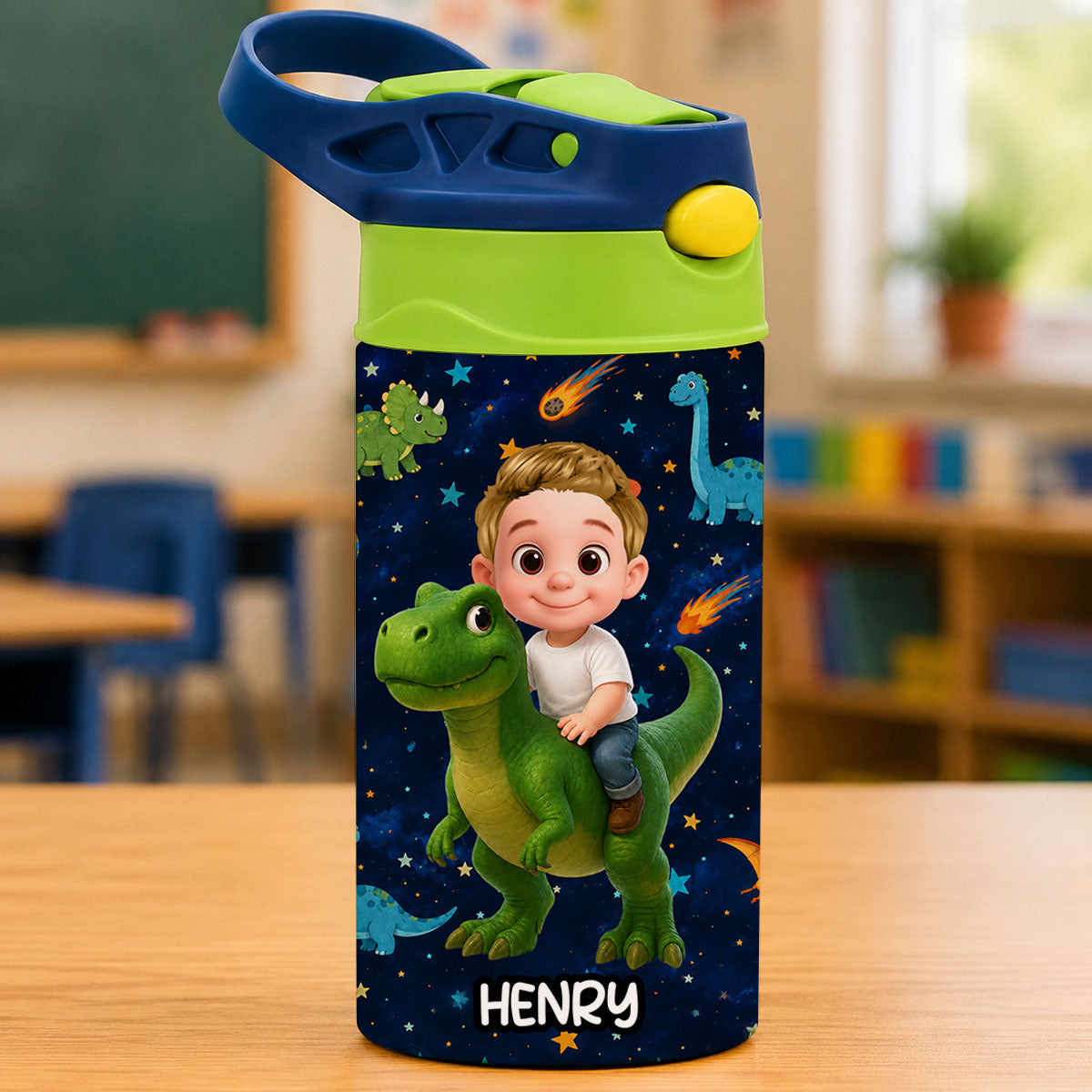 Dinosaur Adventure for Boys Girls - Personalized Kid Water Bottle - Back to School Gift for Kids