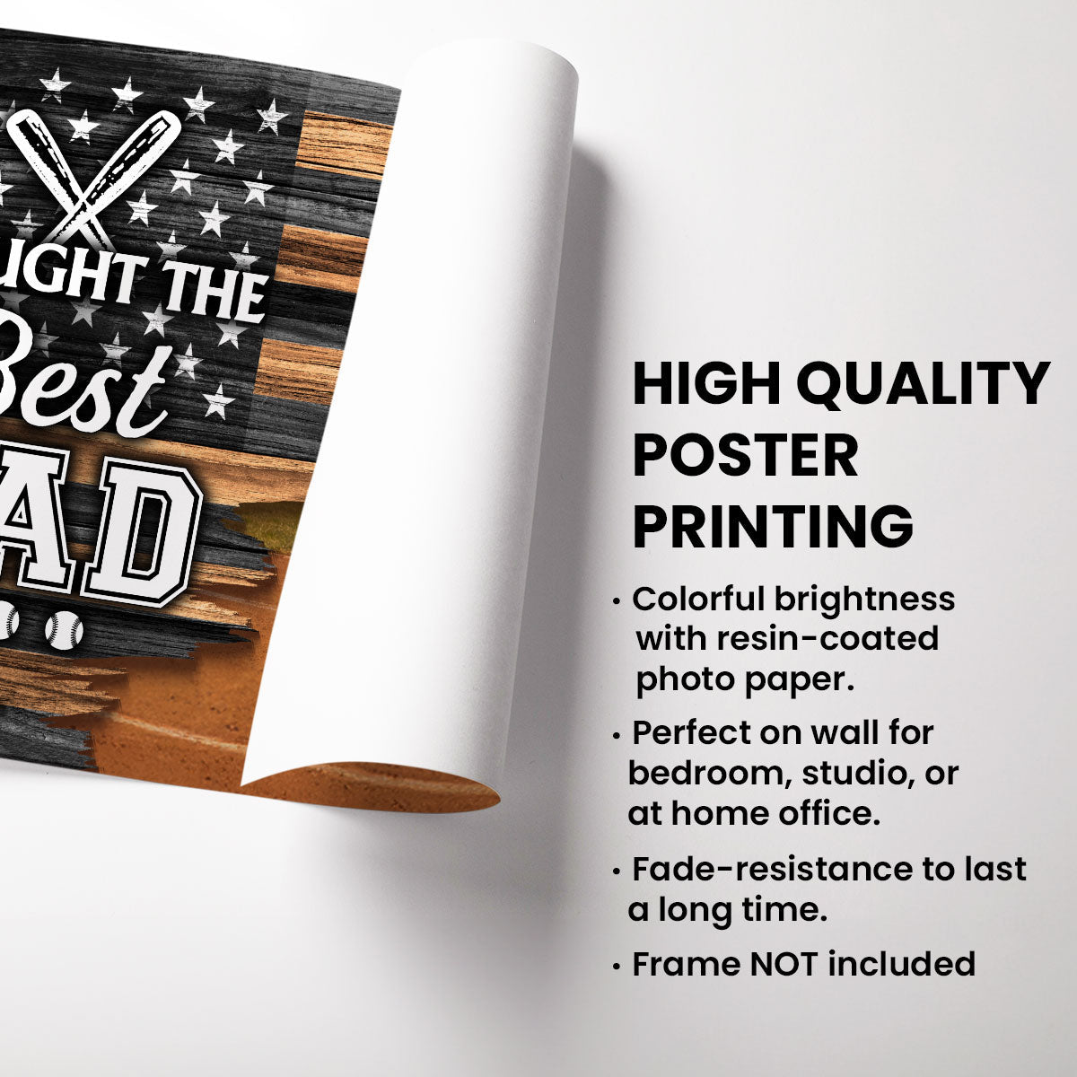 Half Nation Flag We Caught The Best Dad Baseball - Personalized Poster - Father's Day Gift For Baseball Dad