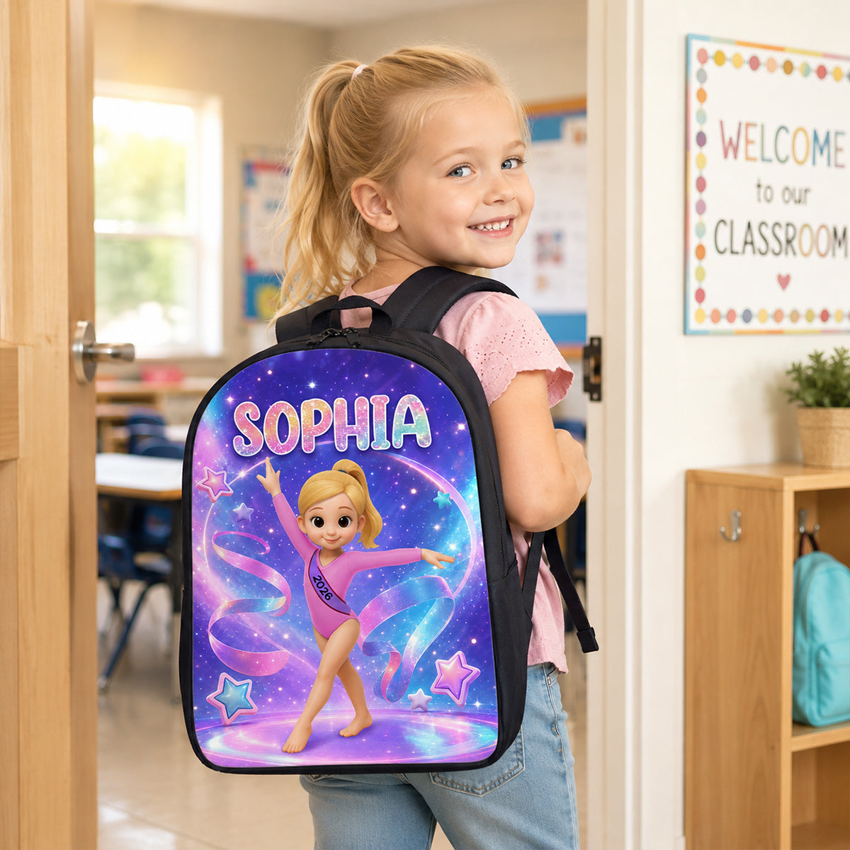 Gymnastic Trendy Design Backpack for Girls - Personalized Backpack - Back to School Gift for Daughter, Granddaughter