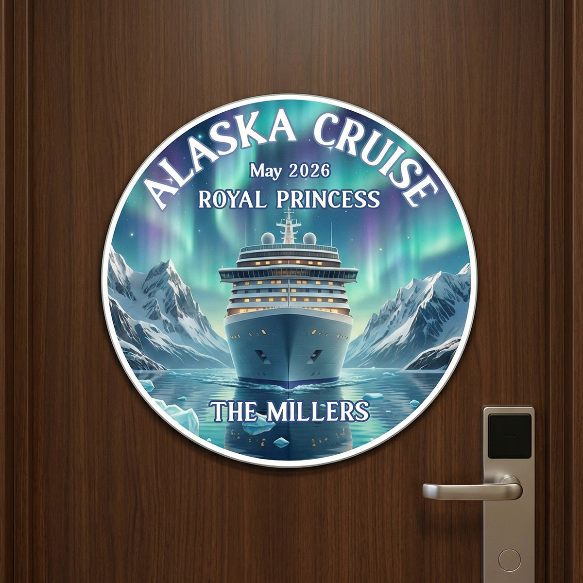 Alaska Cruise Custom Name - Personalized Cruise Cabin Door Magnet - Cruise Trip Keepsake