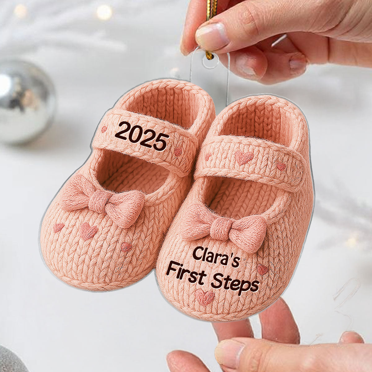 Baby First Step First Christmas Christmas Personalized Flat Acrylic Ornament