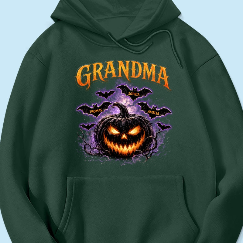 Jack O Lantern Pumpkin Grandma - Personalized Shirt - Trendy Halloween Tee for Grandma
