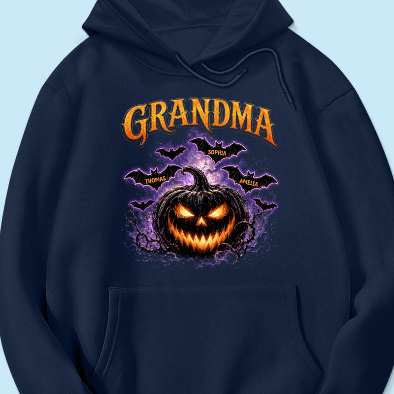 Jack O Lantern Pumpkin Grandma - Personalized Shirt - Trendy Halloween Tee for Grandma