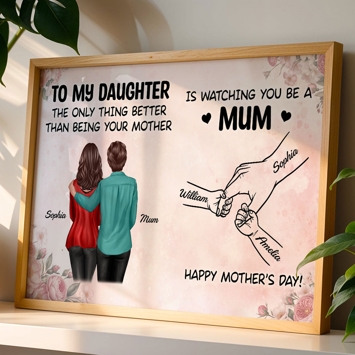 From Mum To Daughter Watching You Be A Mum - Personalised Poster - Mother's Day Gift For Daughter