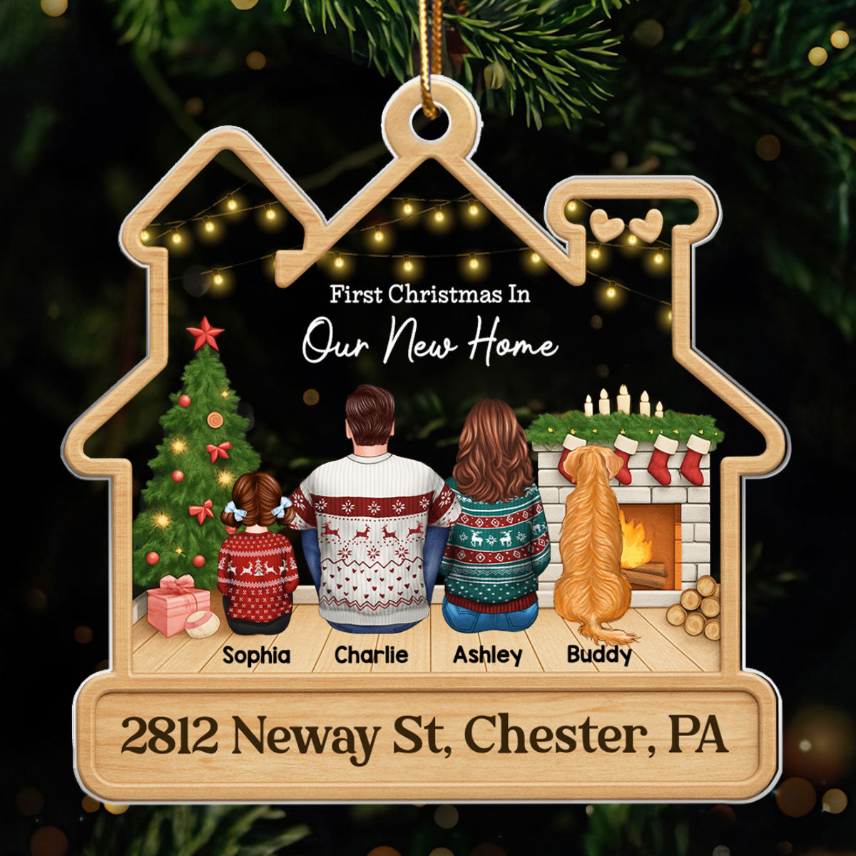First Christmas In Our New Home 2025 - Personalized Acrylic Ornament - Unique Christmas Gift For Family