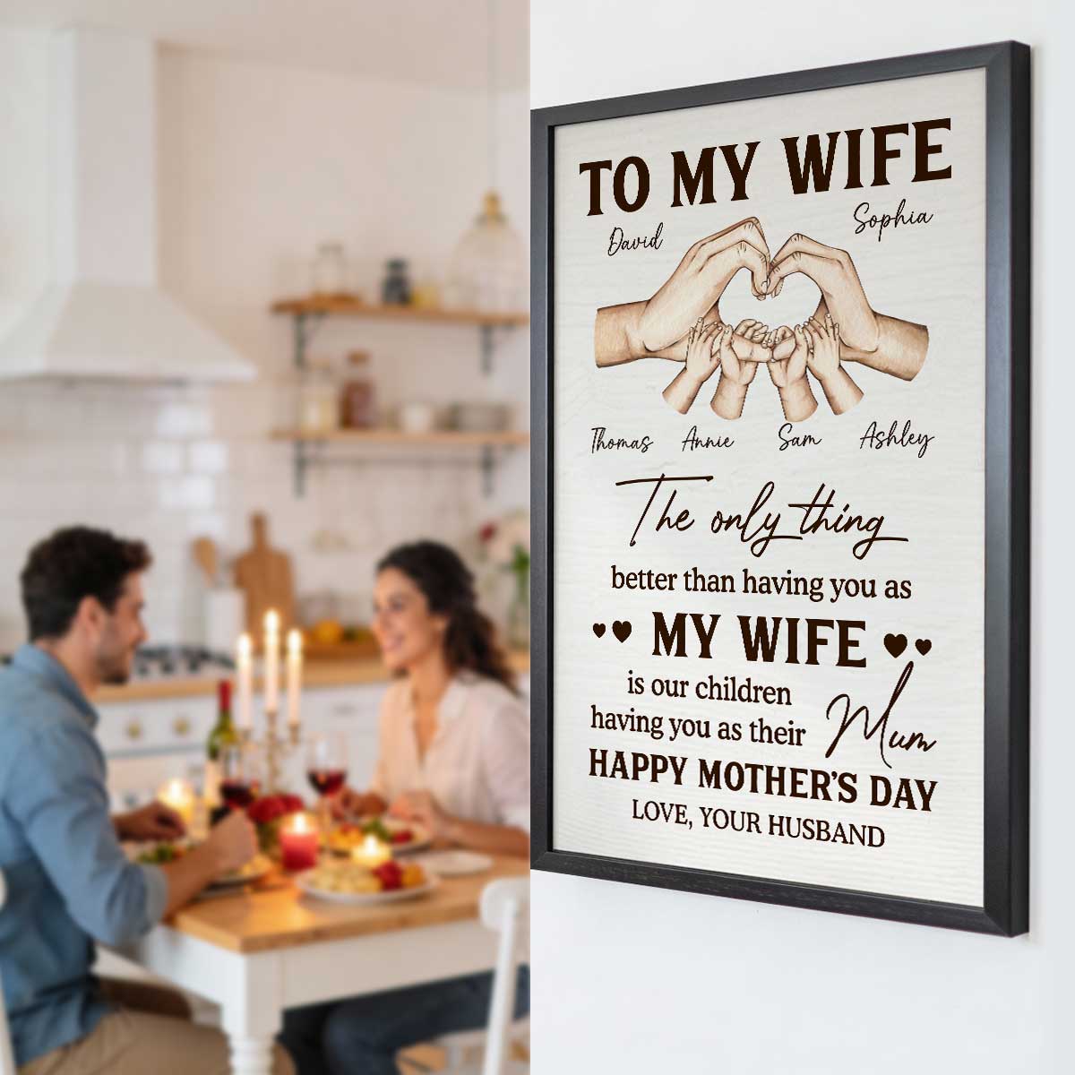 Family Heart Hands The Only Thing Better Than Having You As My Wife - Personalized Poster - Mother's Day Gift For Wife