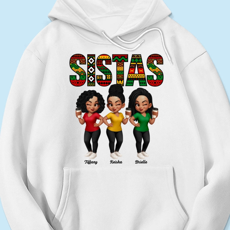 Tribal Pattern Besties Sistas Sisters - Personalized Shirt - Birthday Gift, Gift For Best Friends