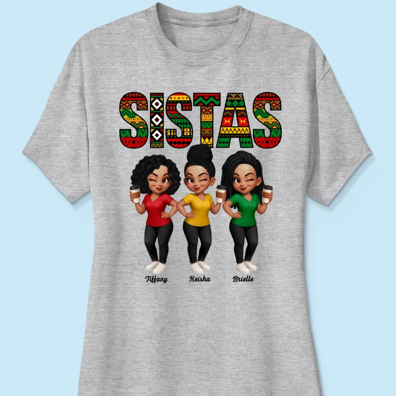 Tribal Pattern Besties Sistas Sisters - Personalized Shirt - Birthday Gift, Gift For Best Friends