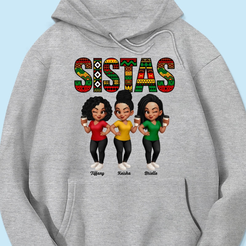 Tribal Pattern Besties Sistas Sisters - Personalized Shirt - Birthday Gift, Gift For Best Friends