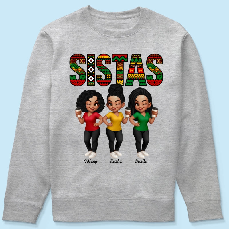 Tribal Pattern Besties Sistas Sisters - Personalized Shirt - Birthday Gift, Gift For Best Friends