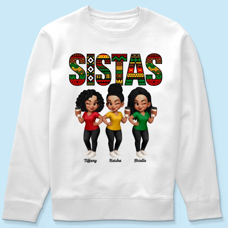 Tribal Pattern Besties Sistas Sisters - Personalized Shirt - Birthday Gift, Gift For Best Friends