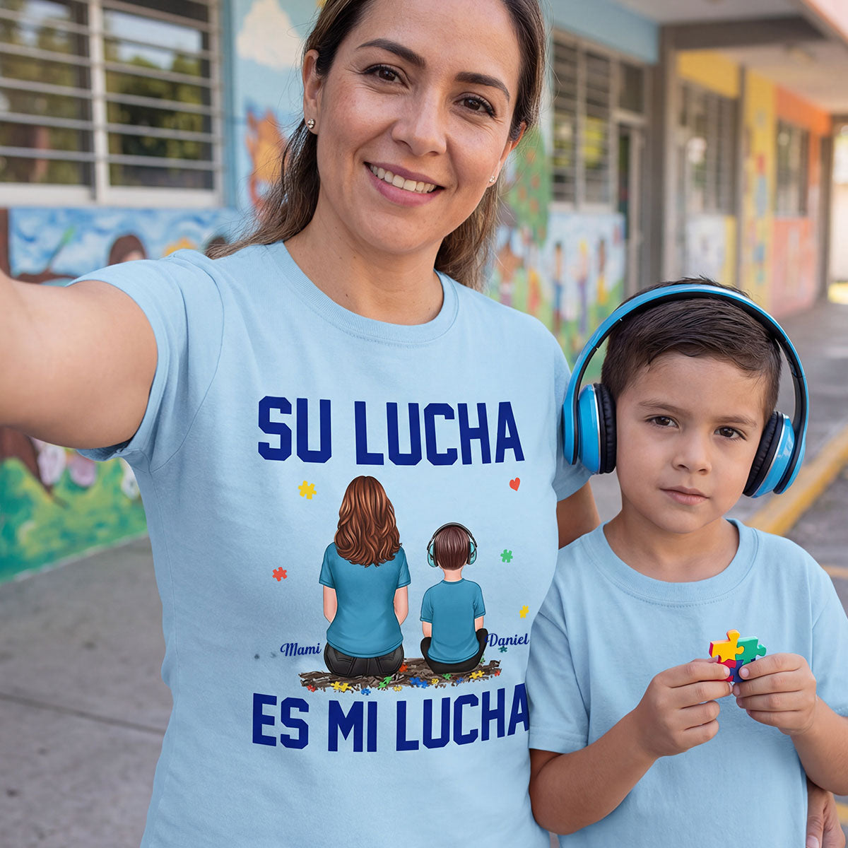 Su Lucha As Mi Lucha His Fight Is My Fight - Personalized Shirt - Spanish Version Autism Awareness Shirt