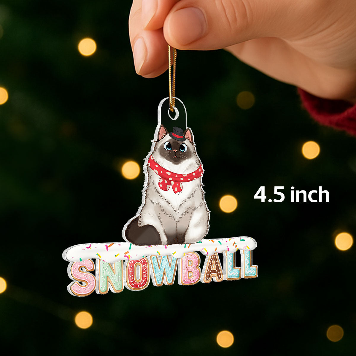 Custom Cat Name Cookies Alphabet - Personalized Acrylic Ornament - Christmas Gift for Pet Lovers